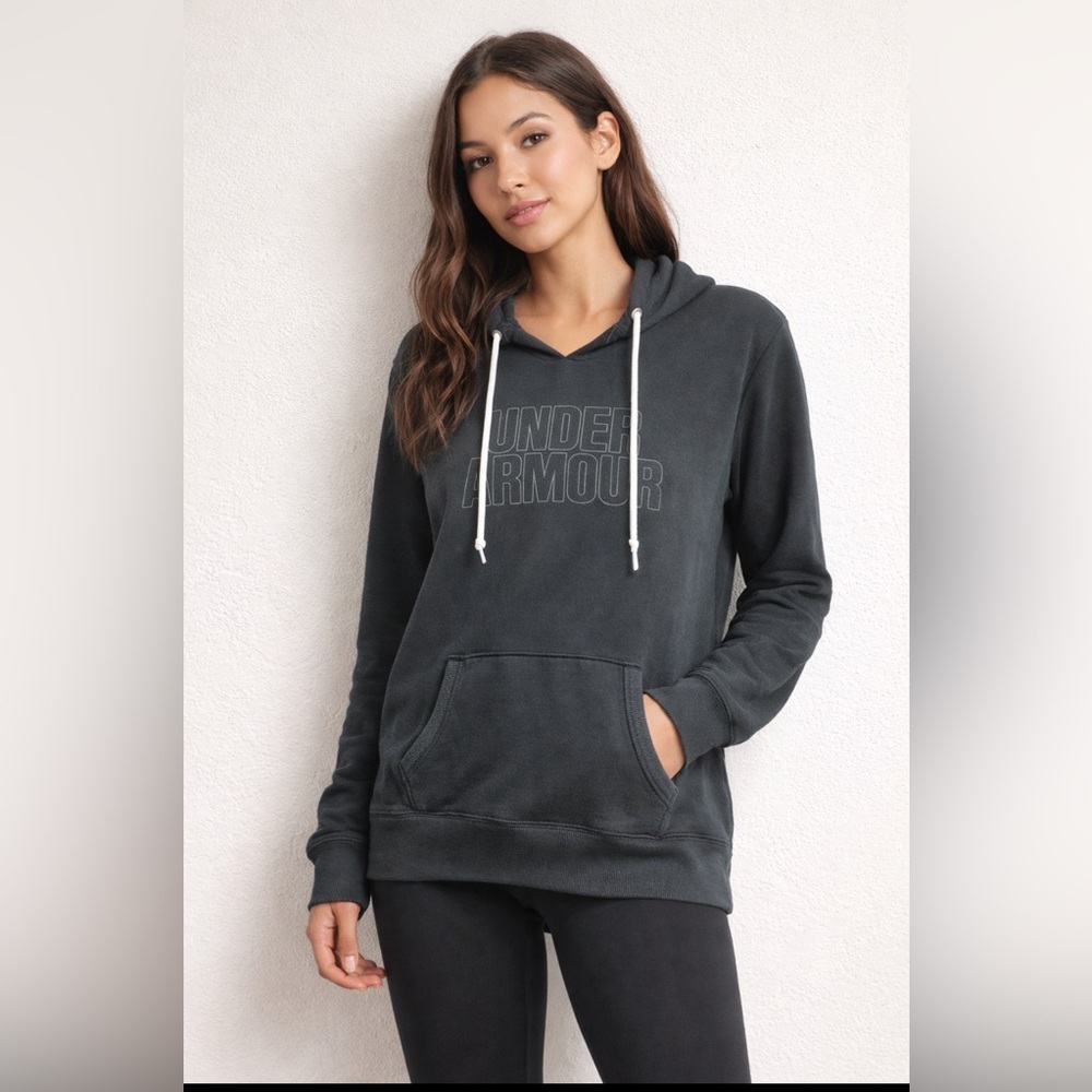 Under Armour Women's Charcoal Hoodie.     Size-Medium/Large